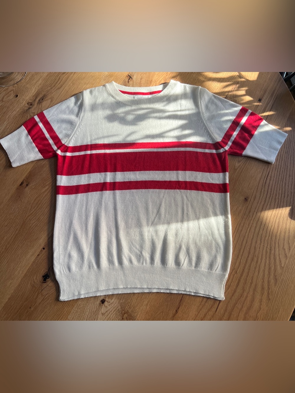 MERSEA COURT SHORT SLEEVE STRIPED SWEATER, SIZE S. - Picture 6 of 12